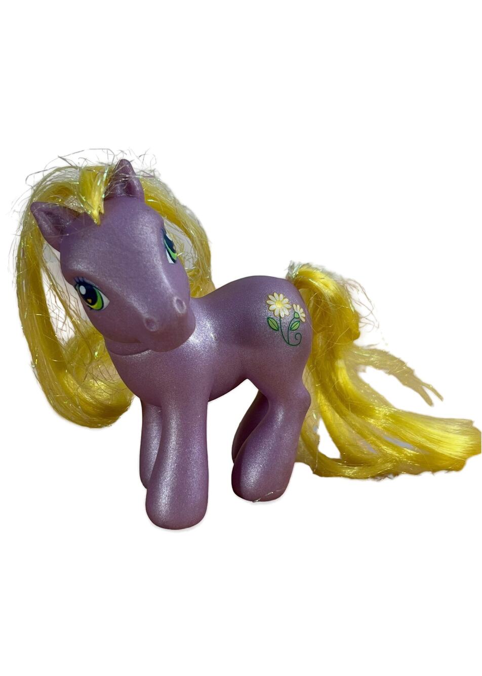 My Little Pony G3 DaisyJo Purple Glitter Pony Yellow Hair 2002 Hasbro MLP